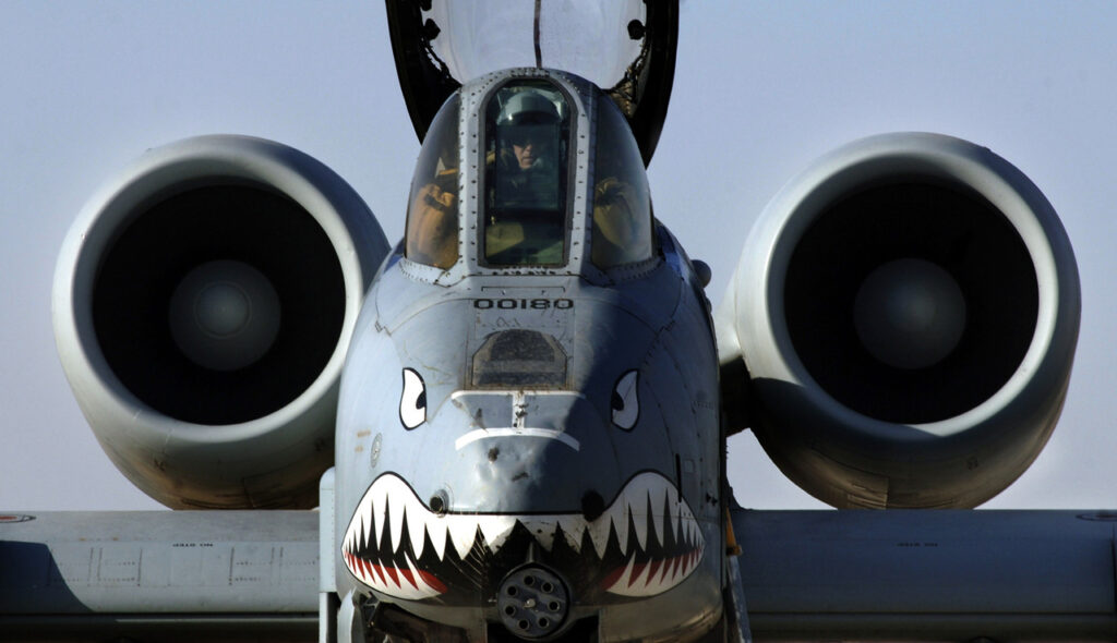 An A-10 Warthog prepares to take off from Al Asad Air Base to provide close air support to ground troops in Iraq. The 438th Air Expeditionary Group A-10 jets perform 10 sorties daily.