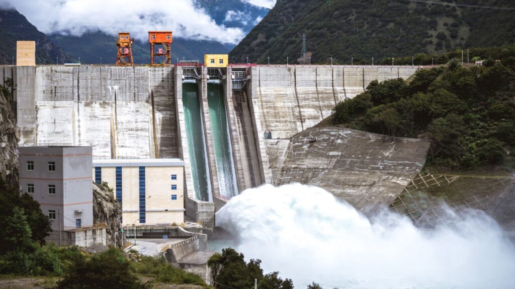 Hydro power plant near Basum Tso lake in Tibet, China.